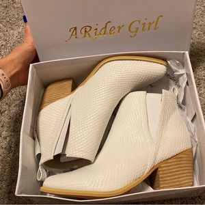 White Womens Booties